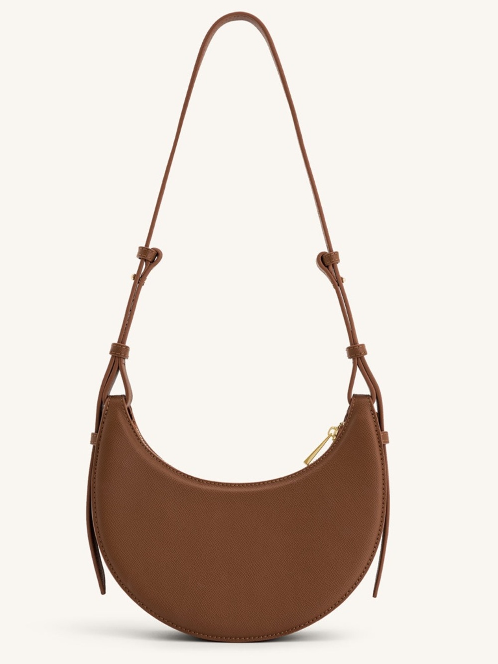 NWOT JW PEI Sharon Brown Crossbody Crescent Vegan Leather Bag - Picture 3 of 11
